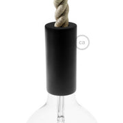 2XL Wooden E26 light bulb socket kit for Rope Cables - Black