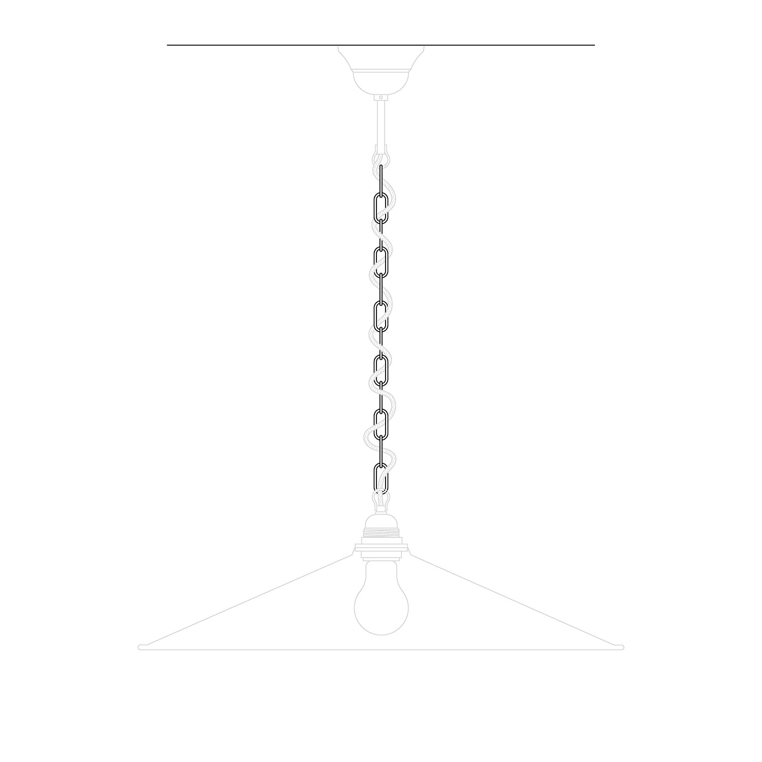 Genuees ijzeren ketting voor kroonluchters en pendels - Lengte 50 cm