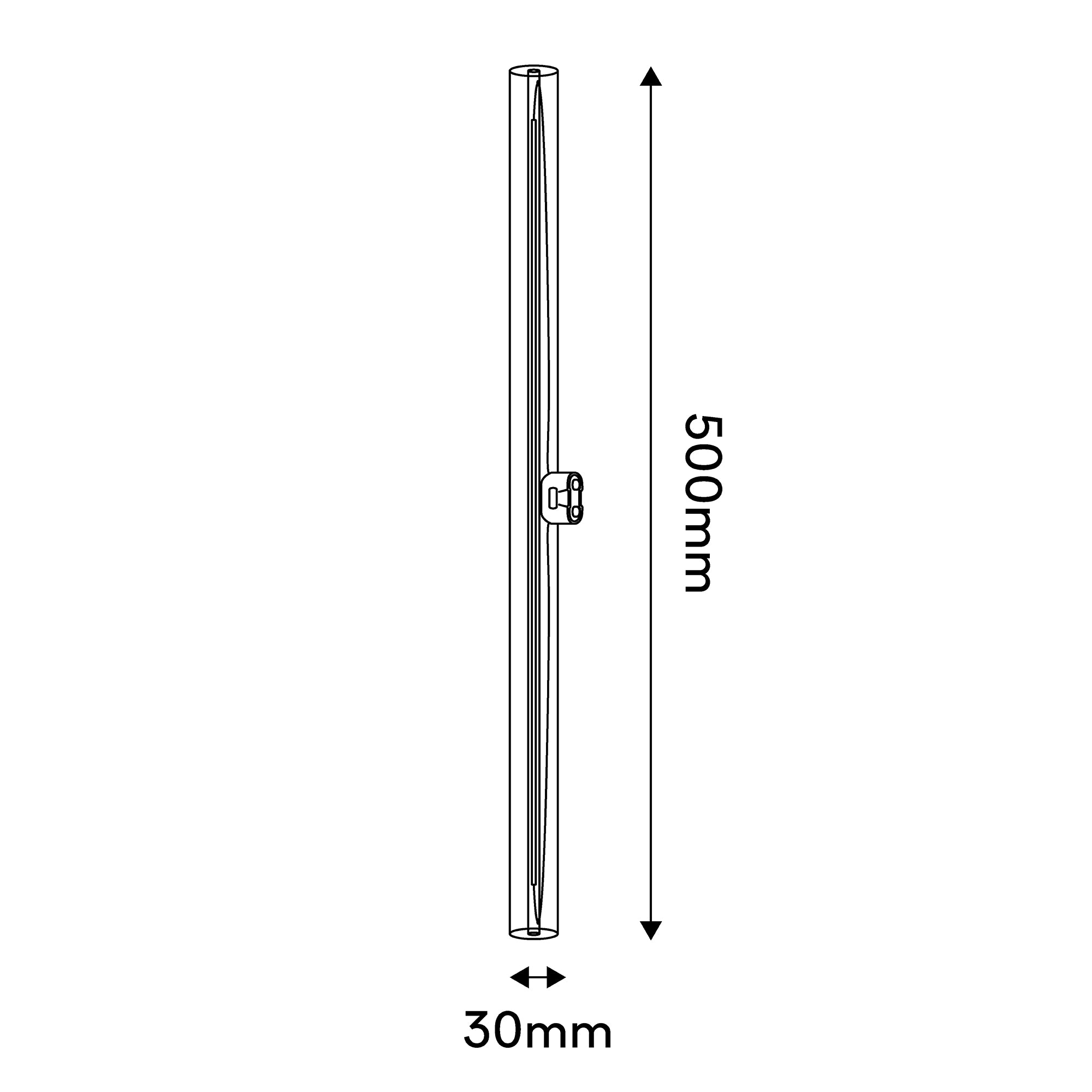 Lampadina LED Trasparente CRI 90 Lineare S14d - lunghezza 500 mm 7W 620Lm 2700K Dimmerabile - S02