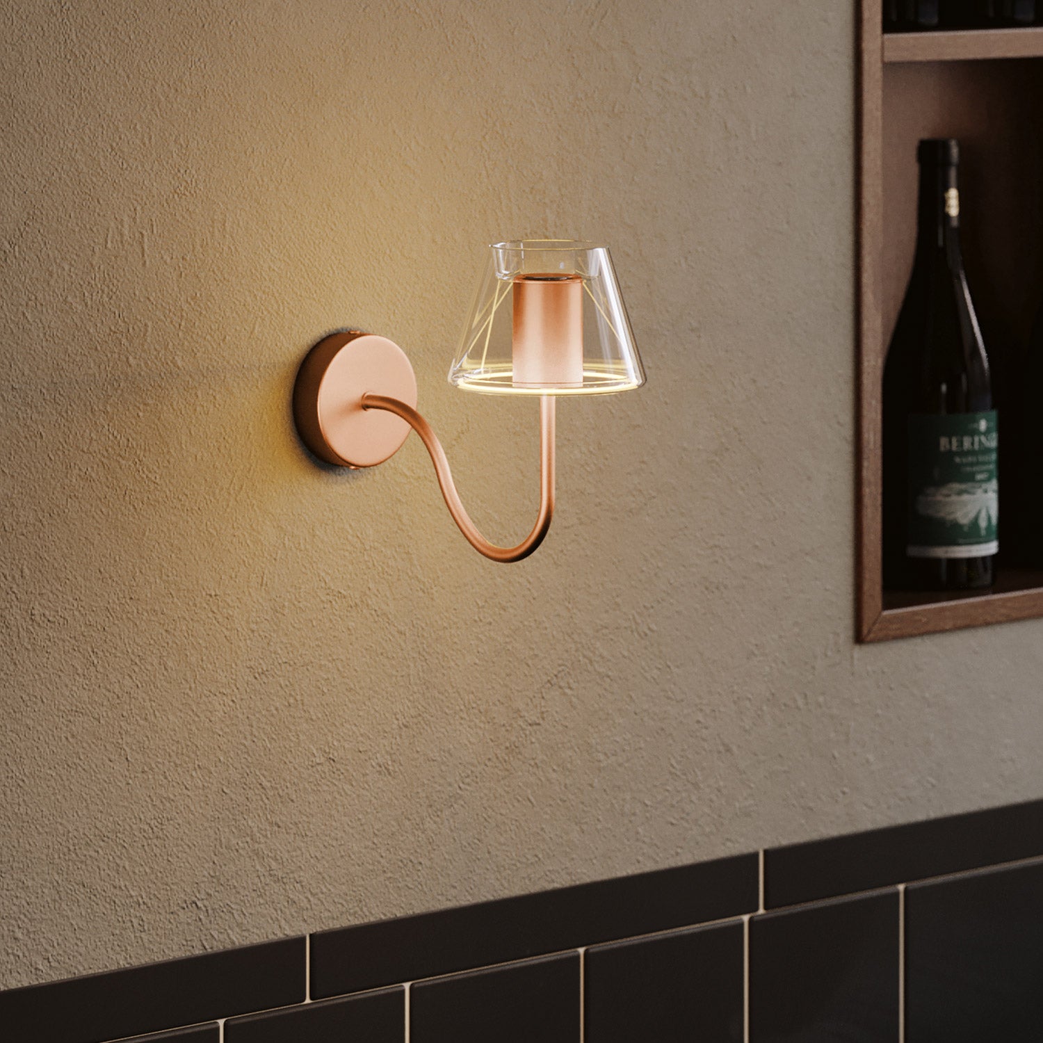 S-vormige verlengbuis voor lamp, 16,5 cm, metaal - Gesatineerd koper