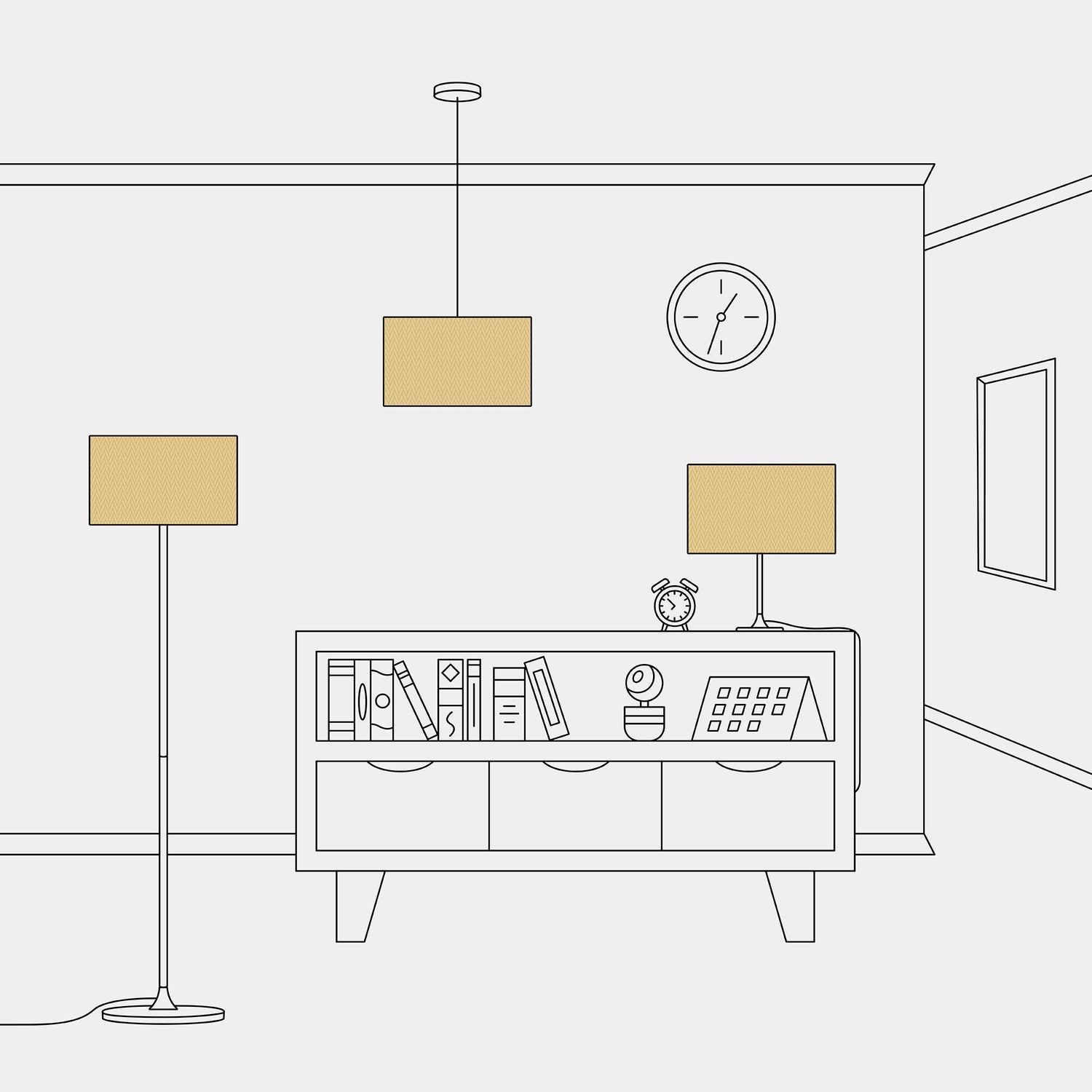 Paralume Cilindro L in tessuto con attacco E27 - Made in Italy - Arenal Oro