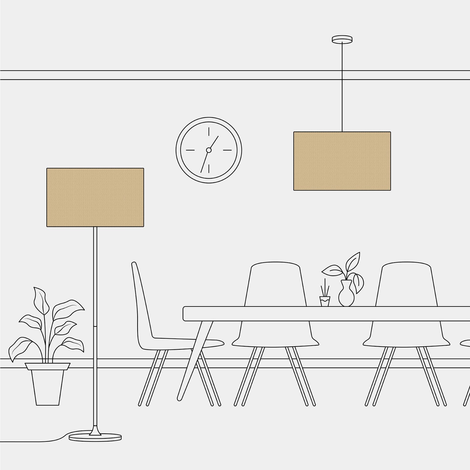 Paralume Cilindro XXL in tessuto con attacco E27 - Made in Italy - Juta Naturale