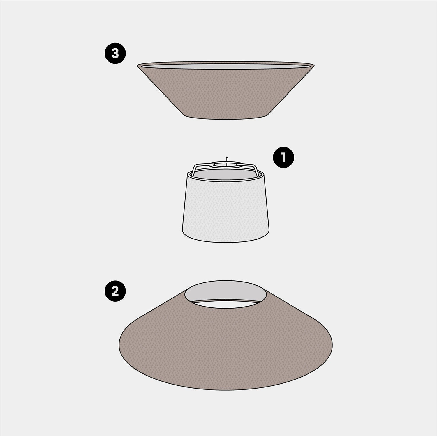 Paralume in tessuto Clessidra Arenal cenere - Made in Italy Arenal sabbia