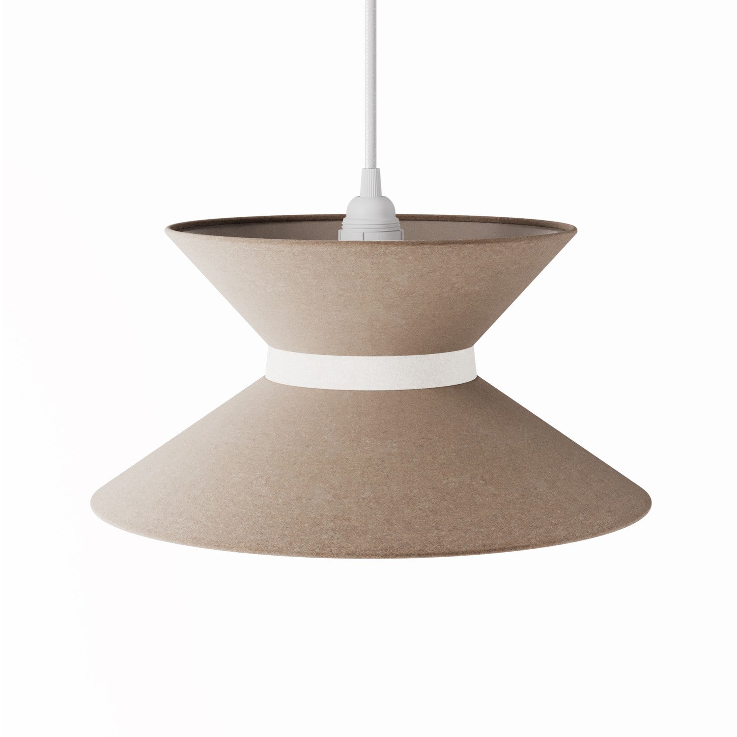 Paralume in tessuto Clessidra per lampada a sospensione - Lana Marrone Lana sabbia