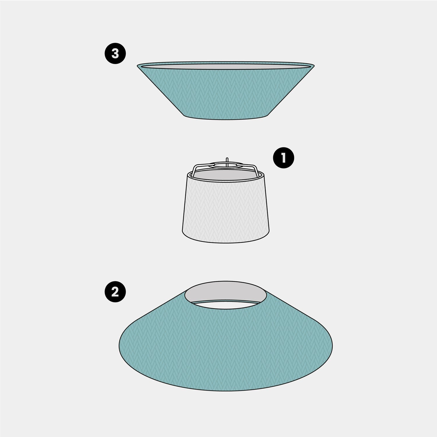 Paralume in tessuto Clessidra Teletta verde dubbio - Made in Italy Arenal sabbia