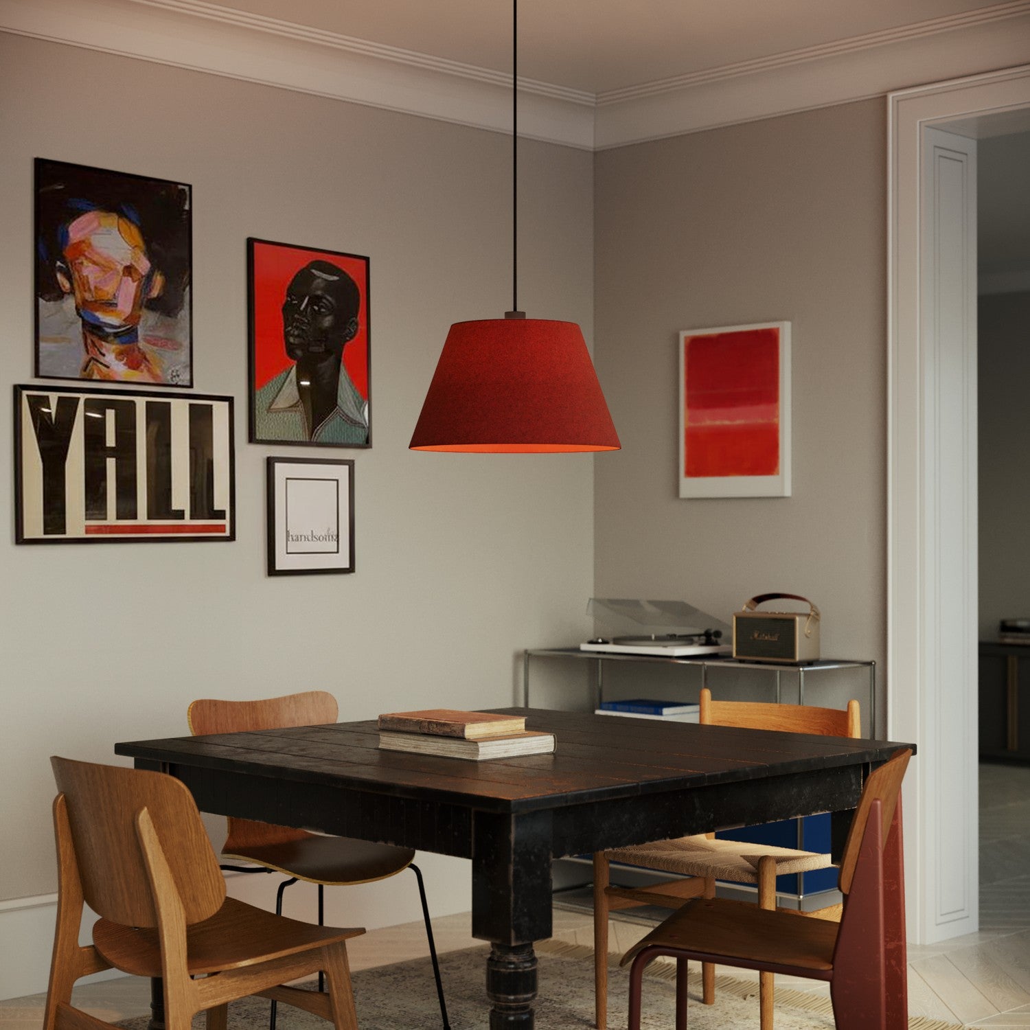 Paralume Impero L per sospensione con attacco E27 - Made in Italy - Lana Aragosta