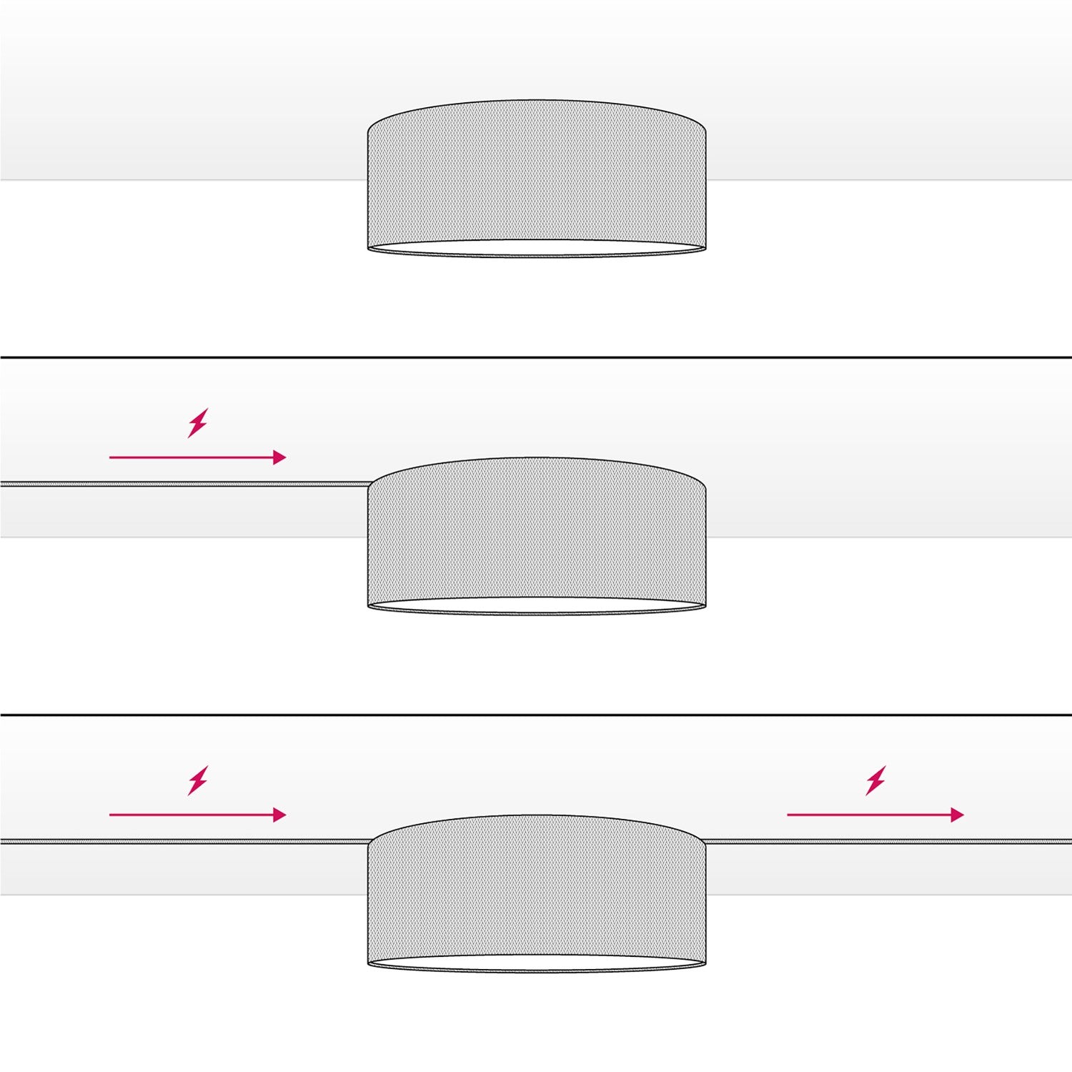 Plafoniera in tessuto Medium Slim- Made in Italy - Arenal Bordeaux