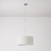 Lampada a sospensione con paralume in tessuto Cilindro Medium Arenal sabbia - Made in Italy No