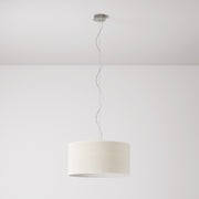 Lampada a sospensione con paralume in tessuto Cilindro Medium Juta chiara - Made in Italy No