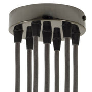 Kit rosone cilindrico in metallo a 7 fori - Nero perla Conico