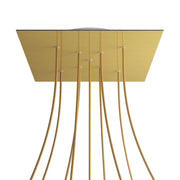 Rosone XXL Rose-One quadrato, 400 mm con 9 fori a X e 4 fori laterali - Dibond Ottone satinato Bianco