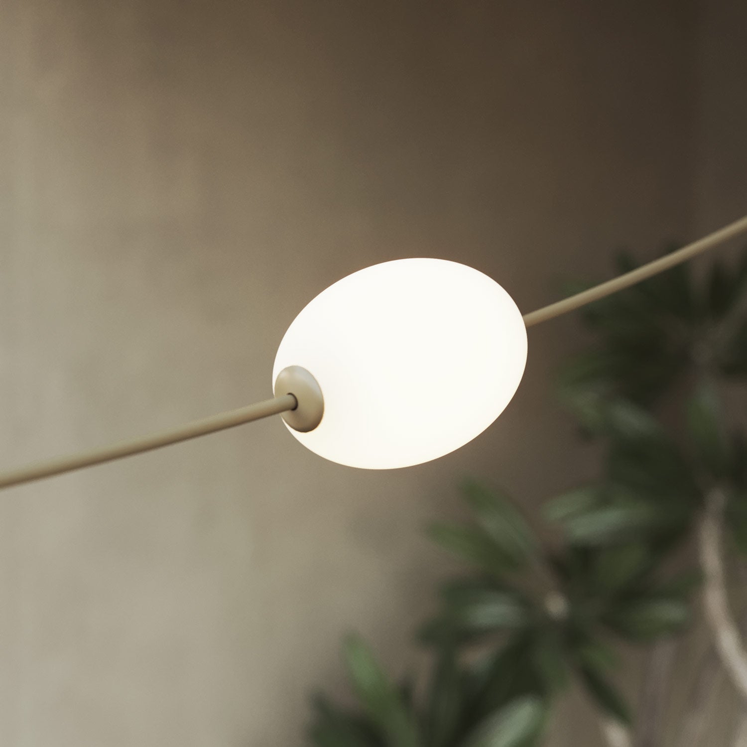 Netvormige lichtslinger 7 lichtpunten voor buiten IP67 Olijfgroen - Marina GRID