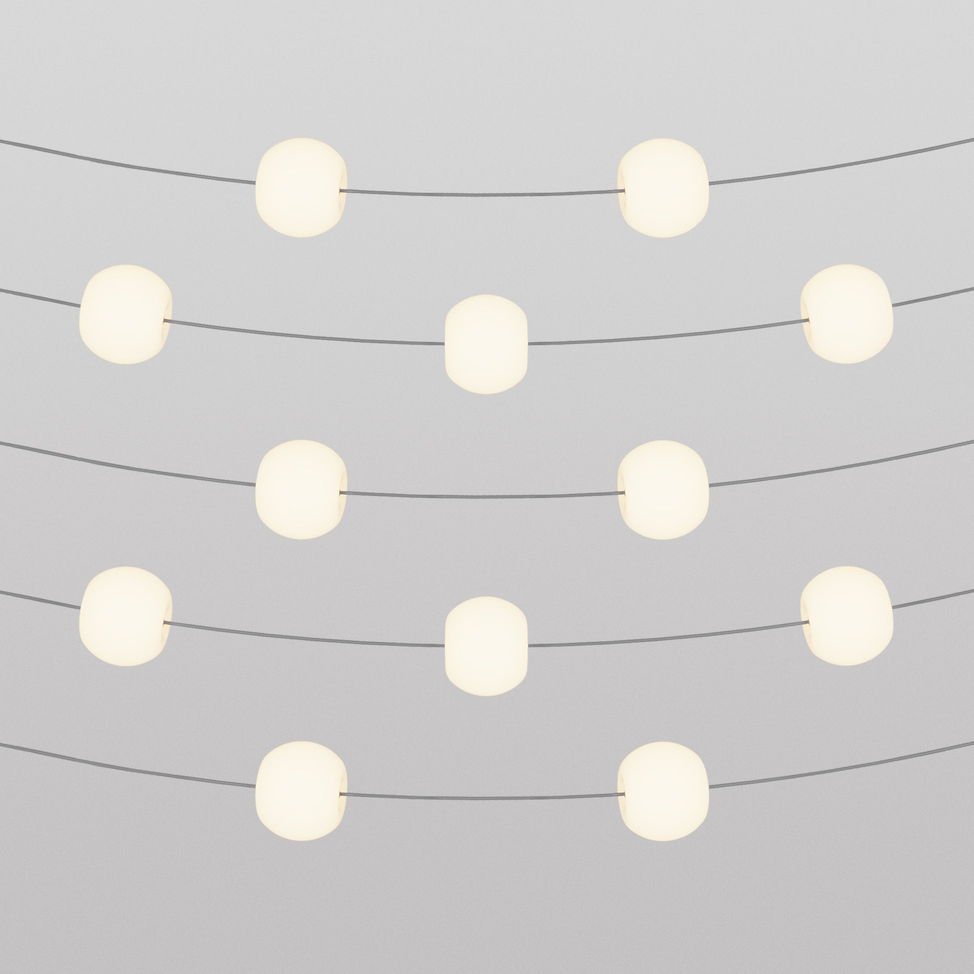 Catena luminosa 12 punti luce da esterno IP67 Grigio - Marina12 Cherry
