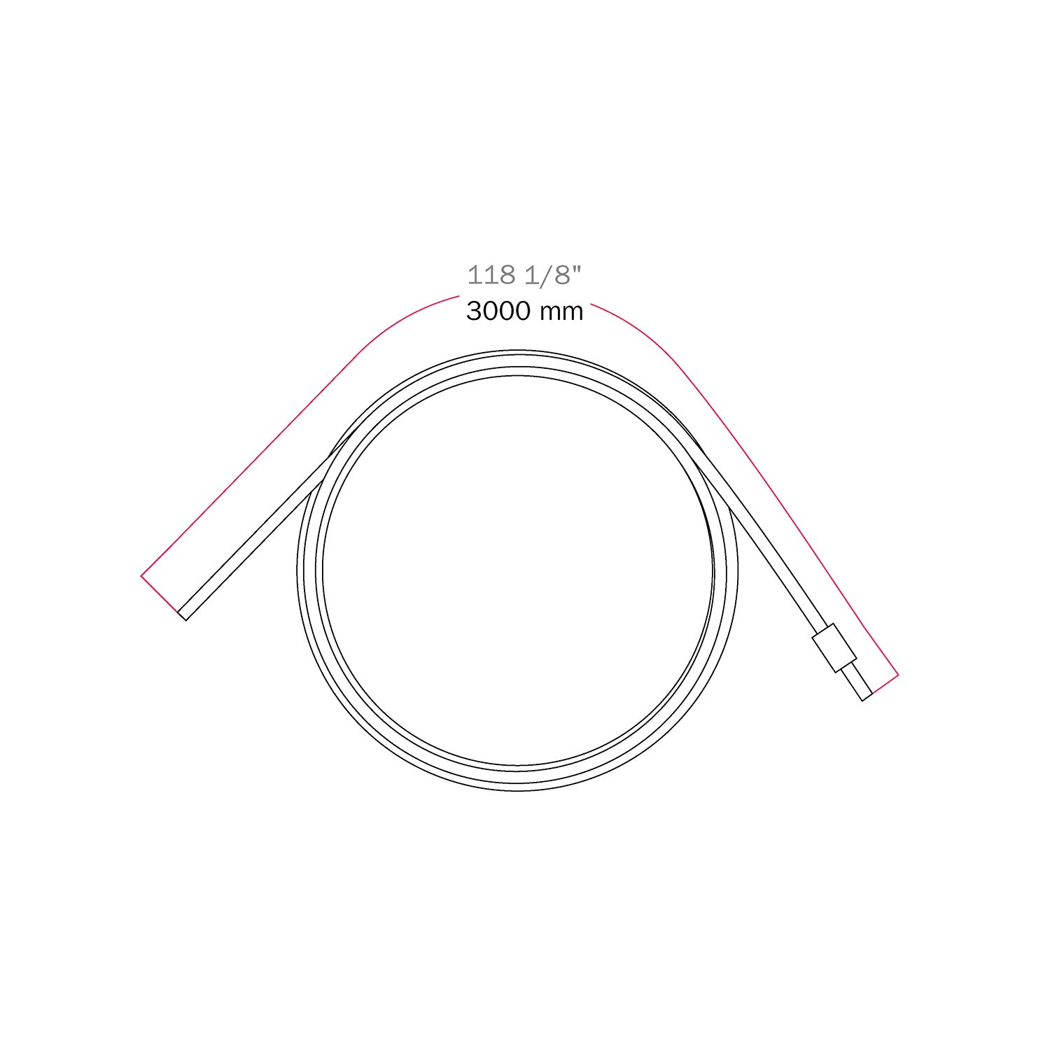 Strijkijzersnoer trekstaal van 3 meter met blokkeerkogel voor pendels - Ø 1,5 mm (Belasting 25 kg)