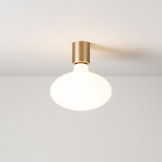 Applique in metallo con lampadina LED Ellipse effetto porcellana - Bronzo satinato