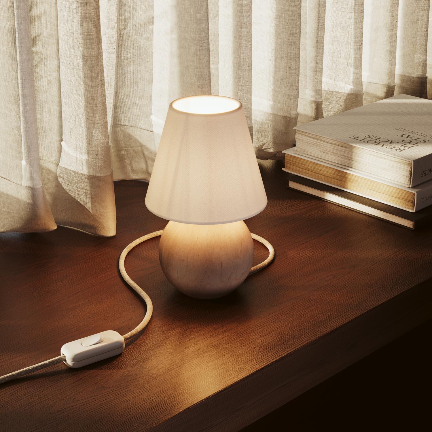 Base lampada in legno - Sfera - Creative Cables
