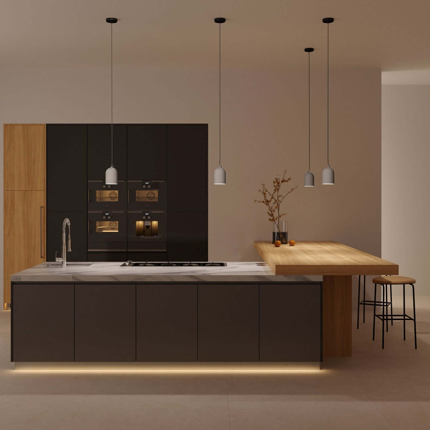 Campana Mini, paralume XS in ceramica per sospensione - Made in Italy - Effetto cemento