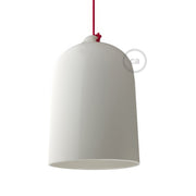 Campana, paralume XL in ceramica per sospensione - Made in Italy - Bianco lucido