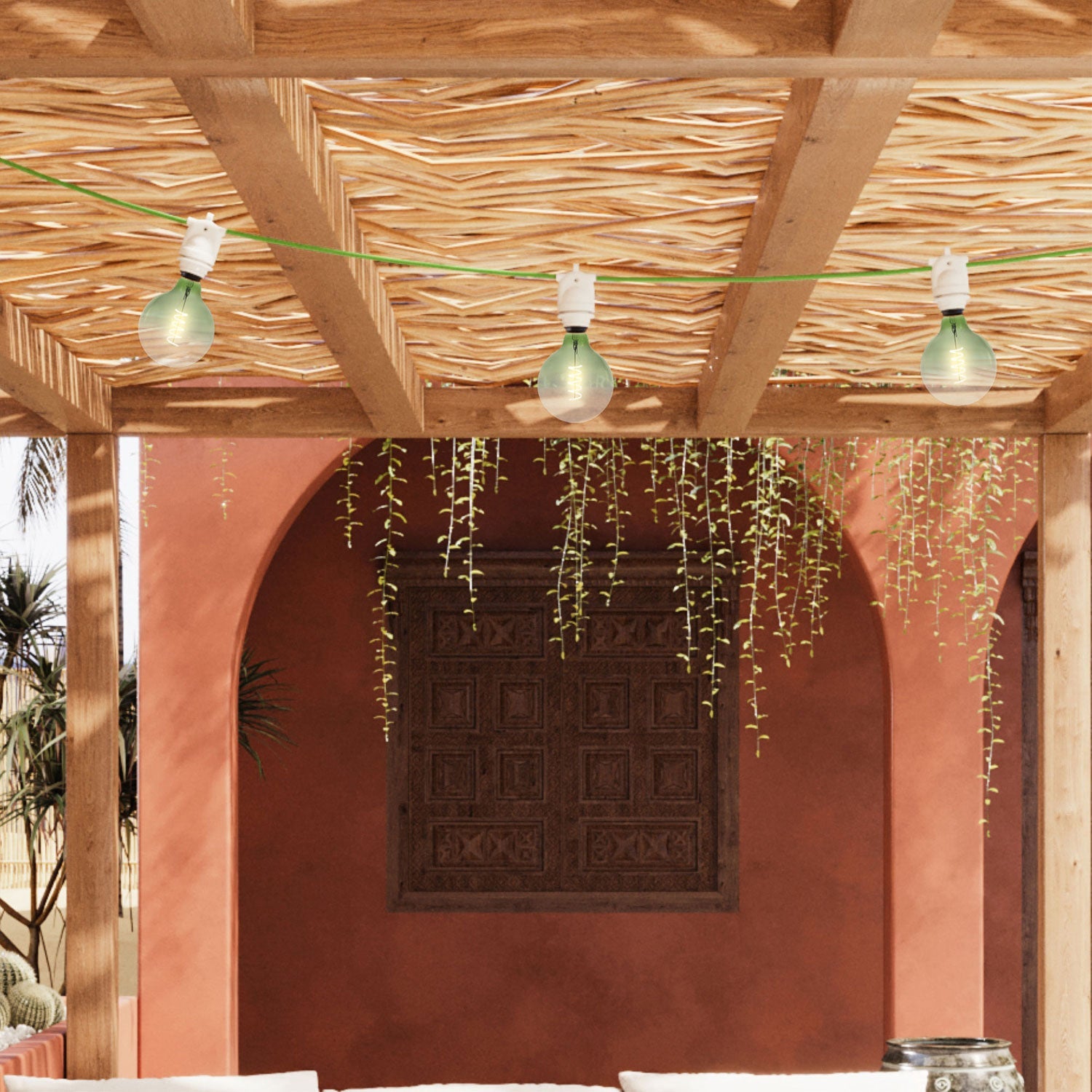 Catenaria Modulair da esterno IP65 con 3 luci e rosone - Bianco