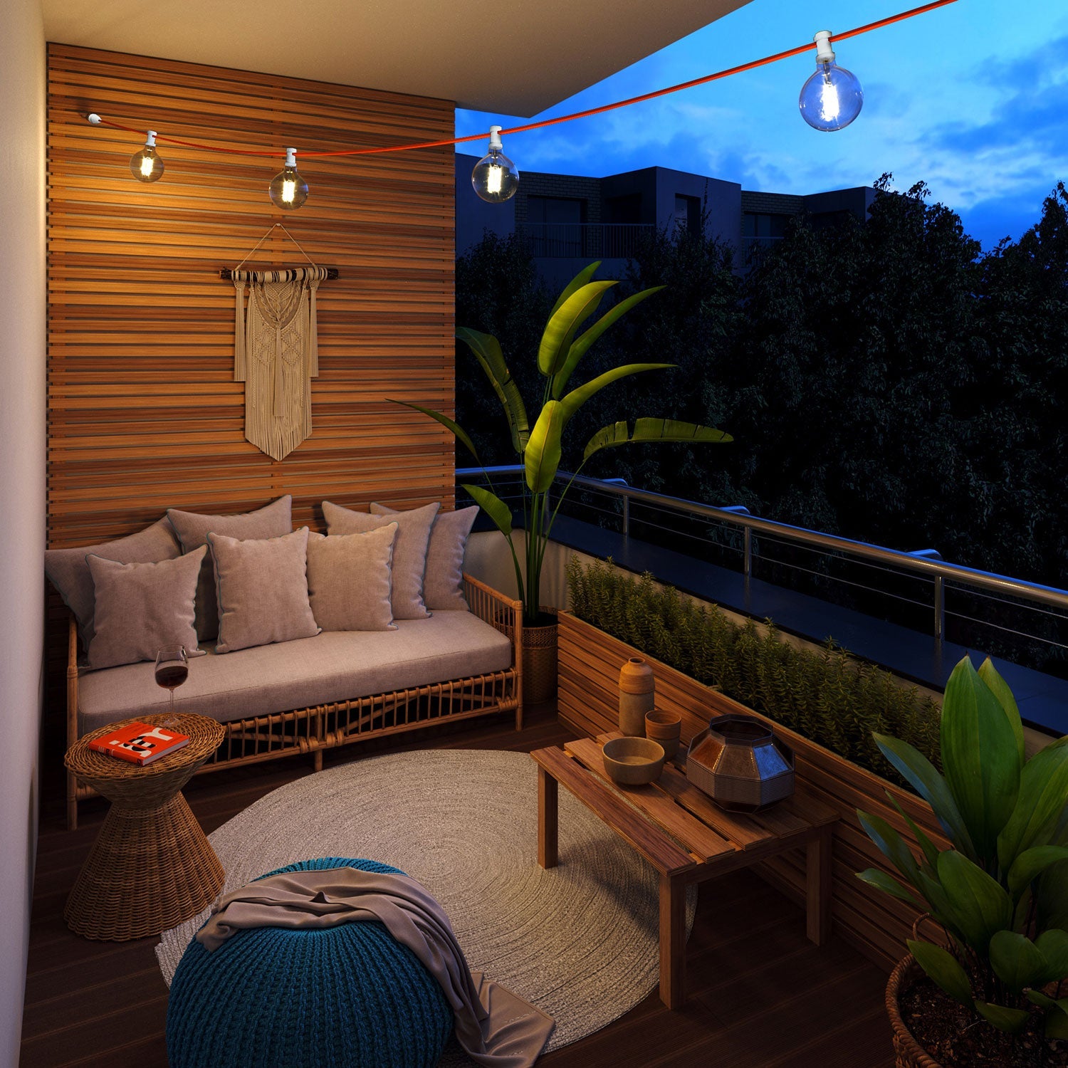 Catenaria Sistema Lumet da 7,5 m con cavo tessile CM09, 5 portalampada, gancio e spina bianchi