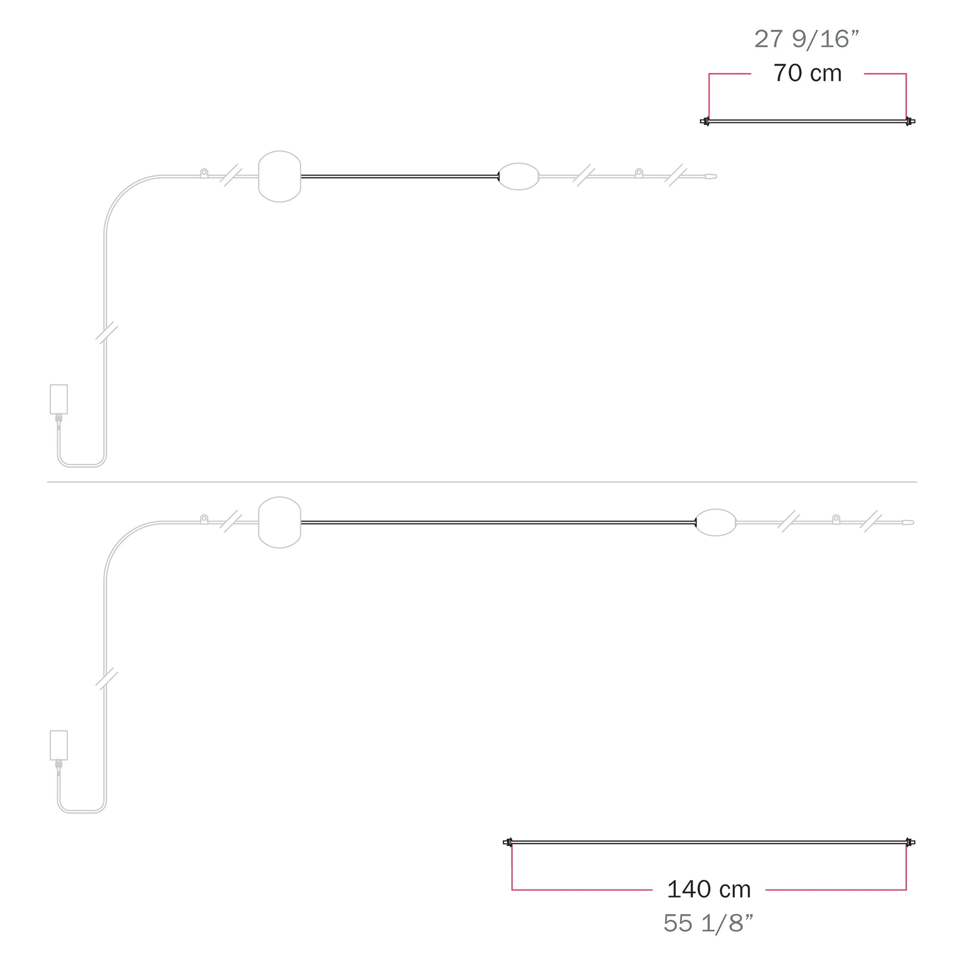Cavo di connessione tra paralumi 70/140 cm (27 9/16" / 55 1/8") - Marina - Bianco sabbia 70 cm (27 9 16")