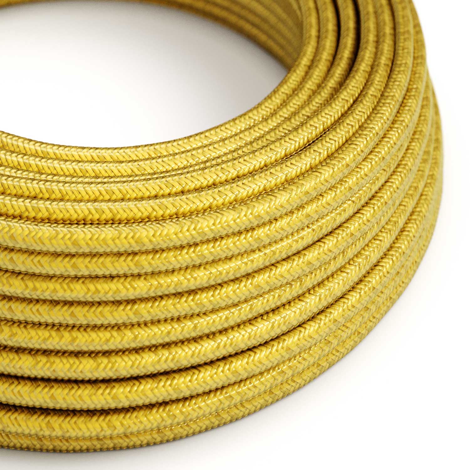 Cavo elettrico colorato in tessuto Giallo Limone - L'Originale Creative Cables, adatto per impianti di design a vista - RM31 - Creative Cables