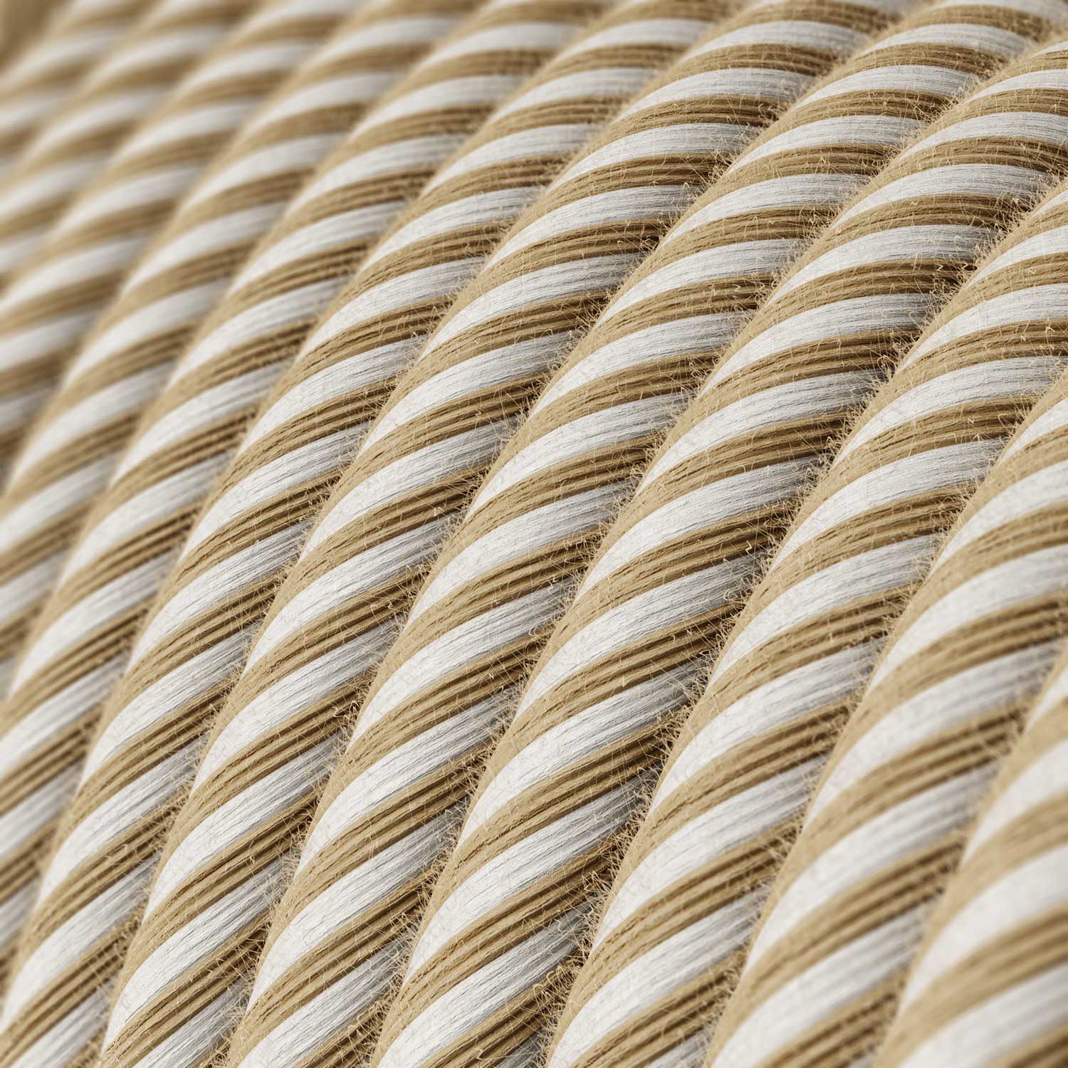 Cavo elettrico colorato Juta Naturale e Cotone Bianco Vertigo - L'Originale Creative Cables, per progetti luminosi unici - ERN07