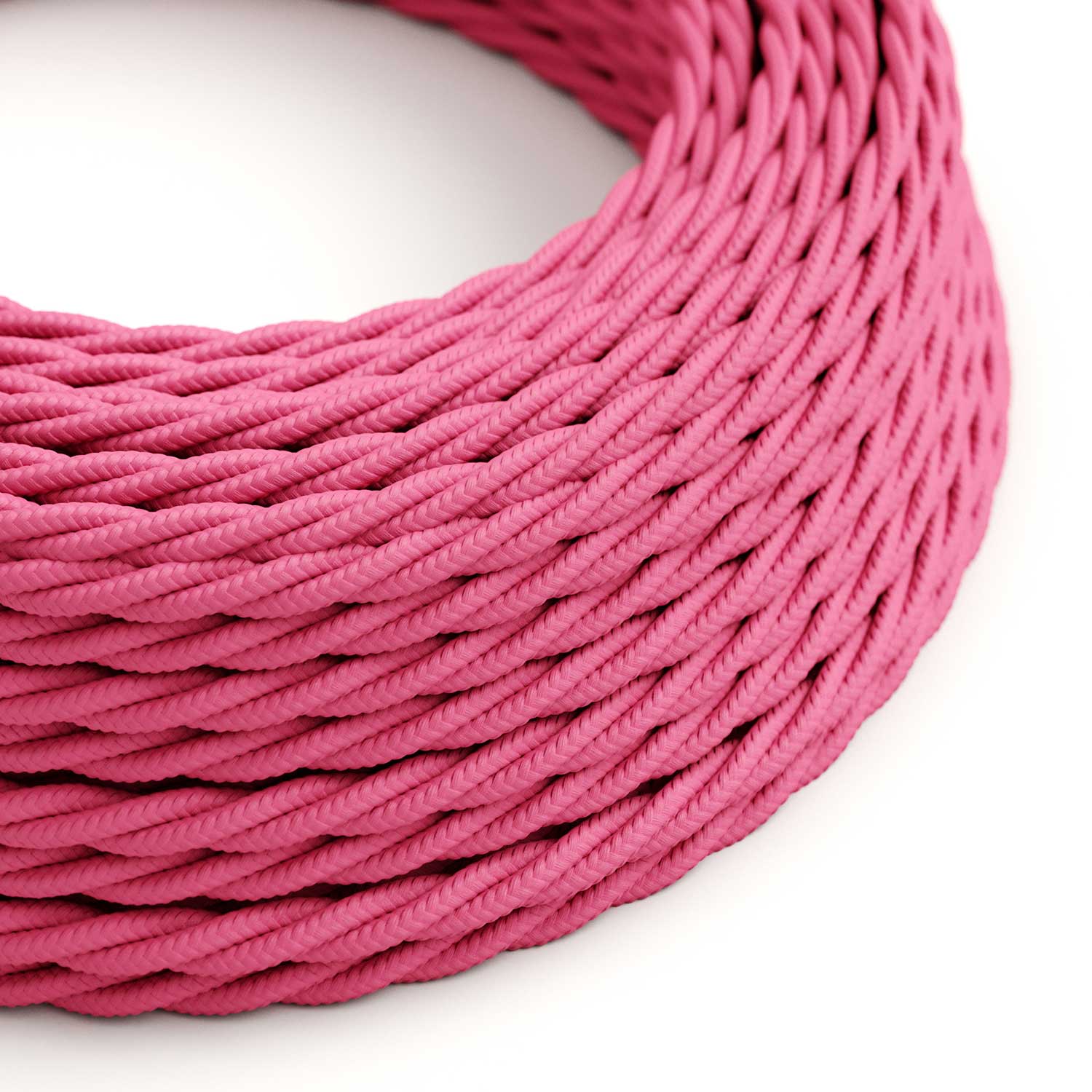 Cavo elettrico in tessuto trecciato Rosa Fucsia - L'Originale Creative Cables, per creare le tue lampade - TM08