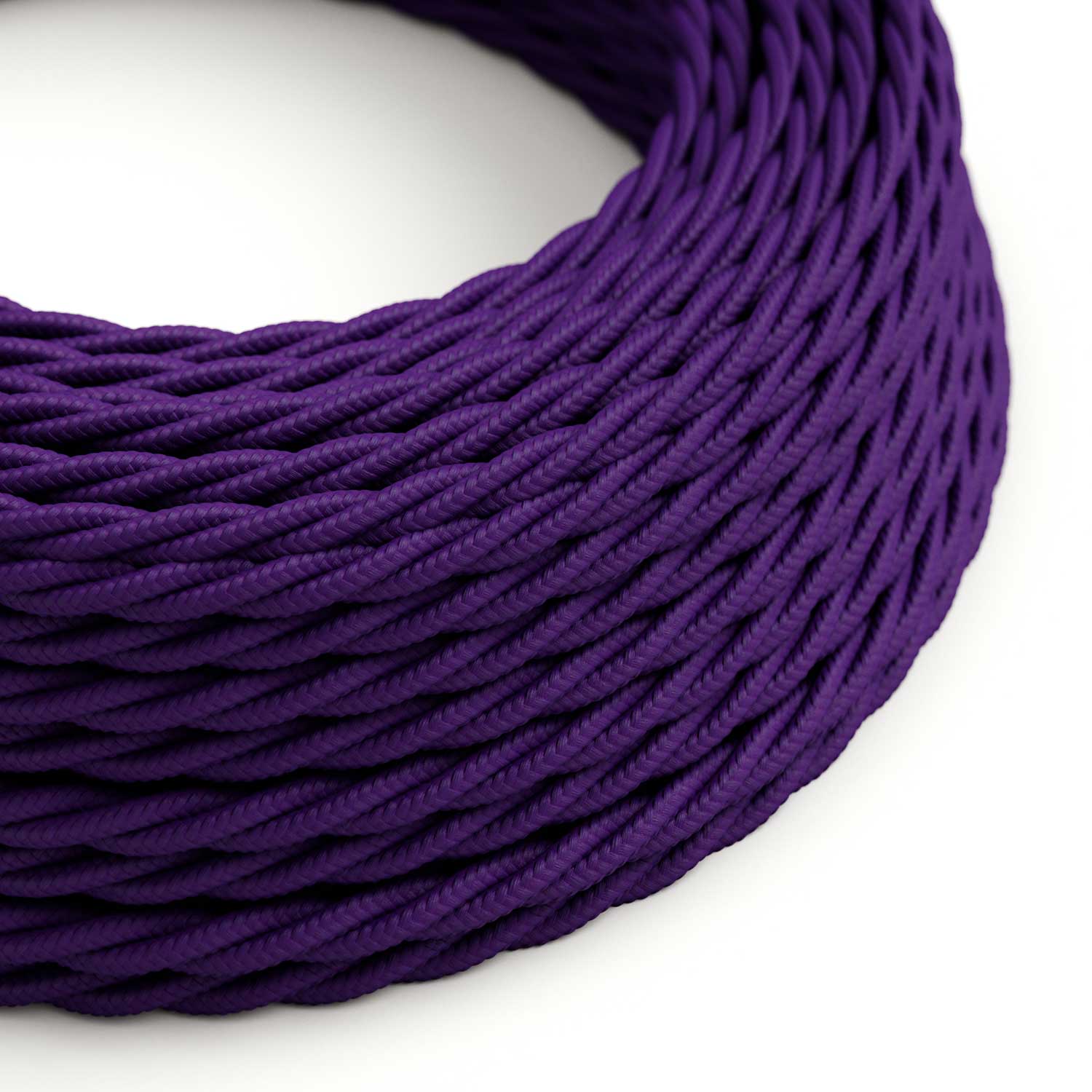 Cavo tessile colorato trecciato Viola Imperiale - L'Originale Creative Cables, per decorazioni luminose uniche - TM14 - Creative Cables