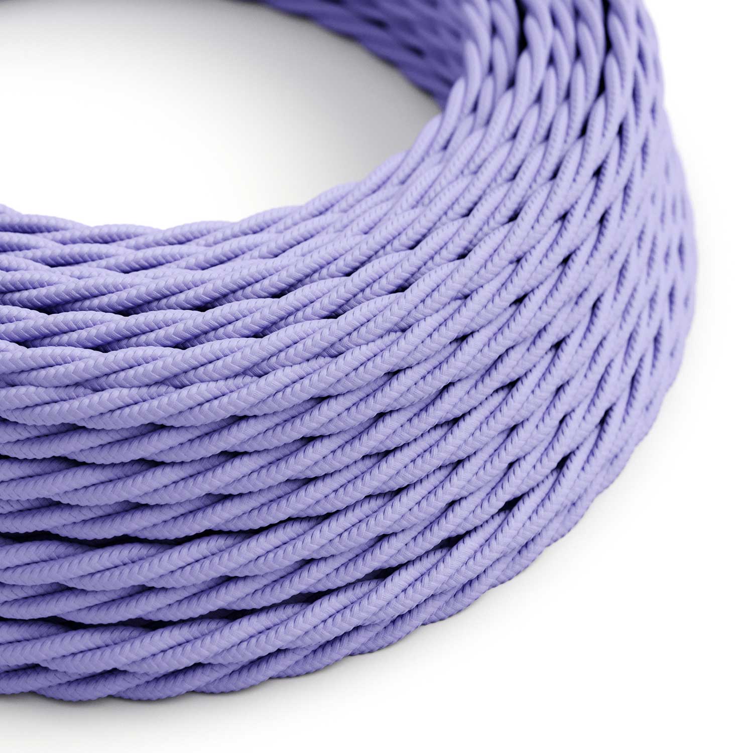 Cavo tessile per illuminazione Lavanda trecciato - L'Originale Creative Cables, per valorizzare lampade e lampadari - TM07 - Creative Cables