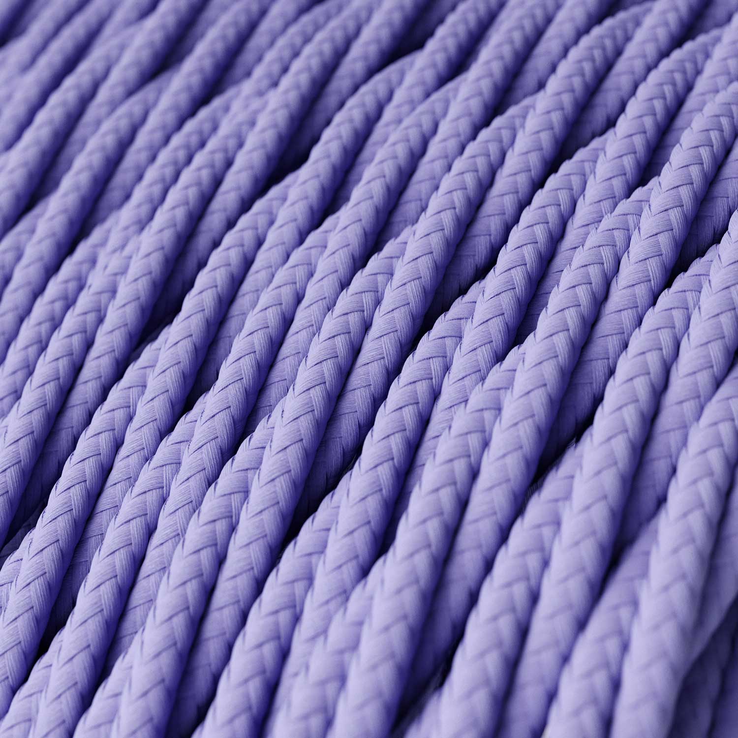Cavo tessile per illuminazione Lavanda trecciato - L'Originale Creative Cables, per valorizzare lampade e lampadari - TM07 - Creative Cables