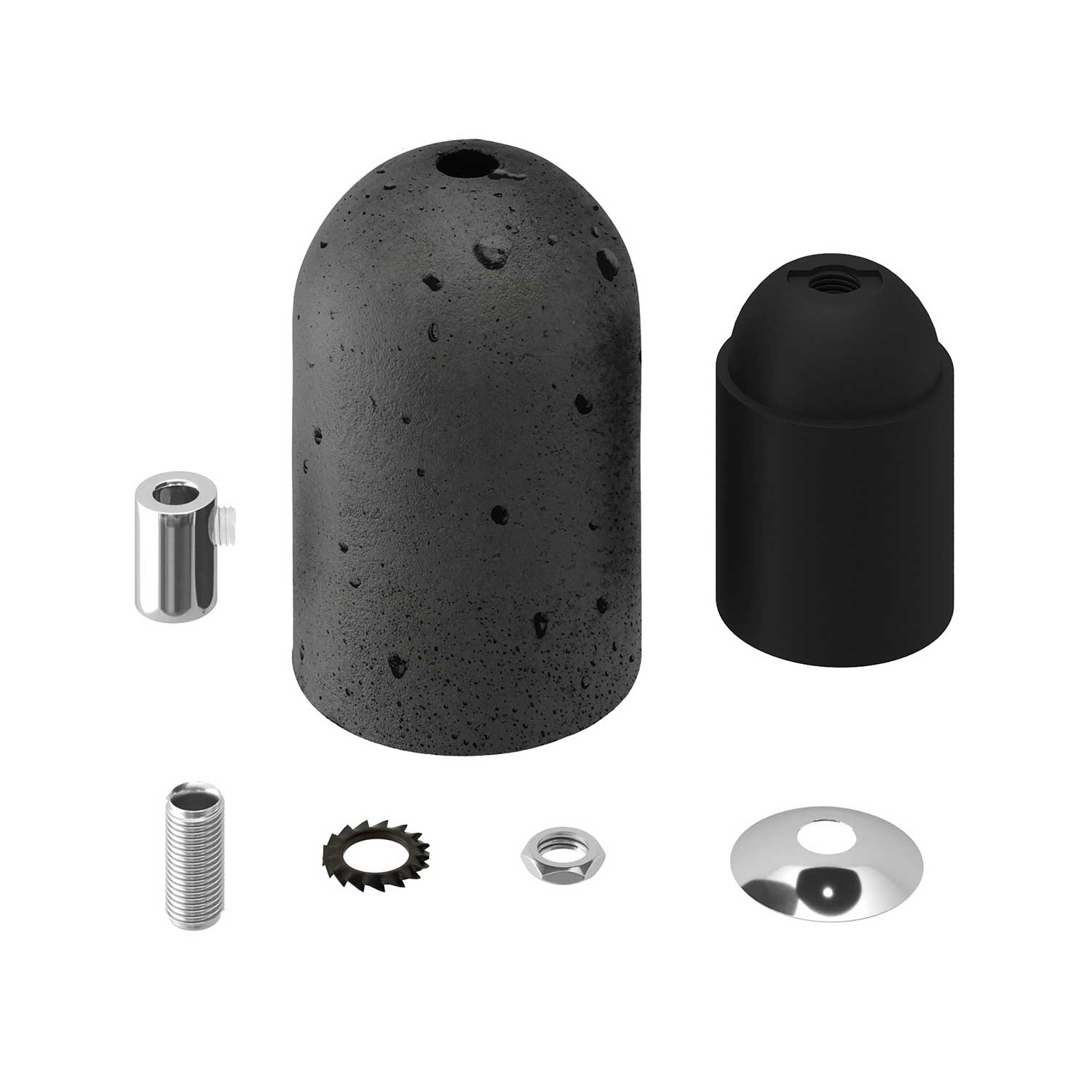 Cement Light Bulb Socket Kit - Dark
