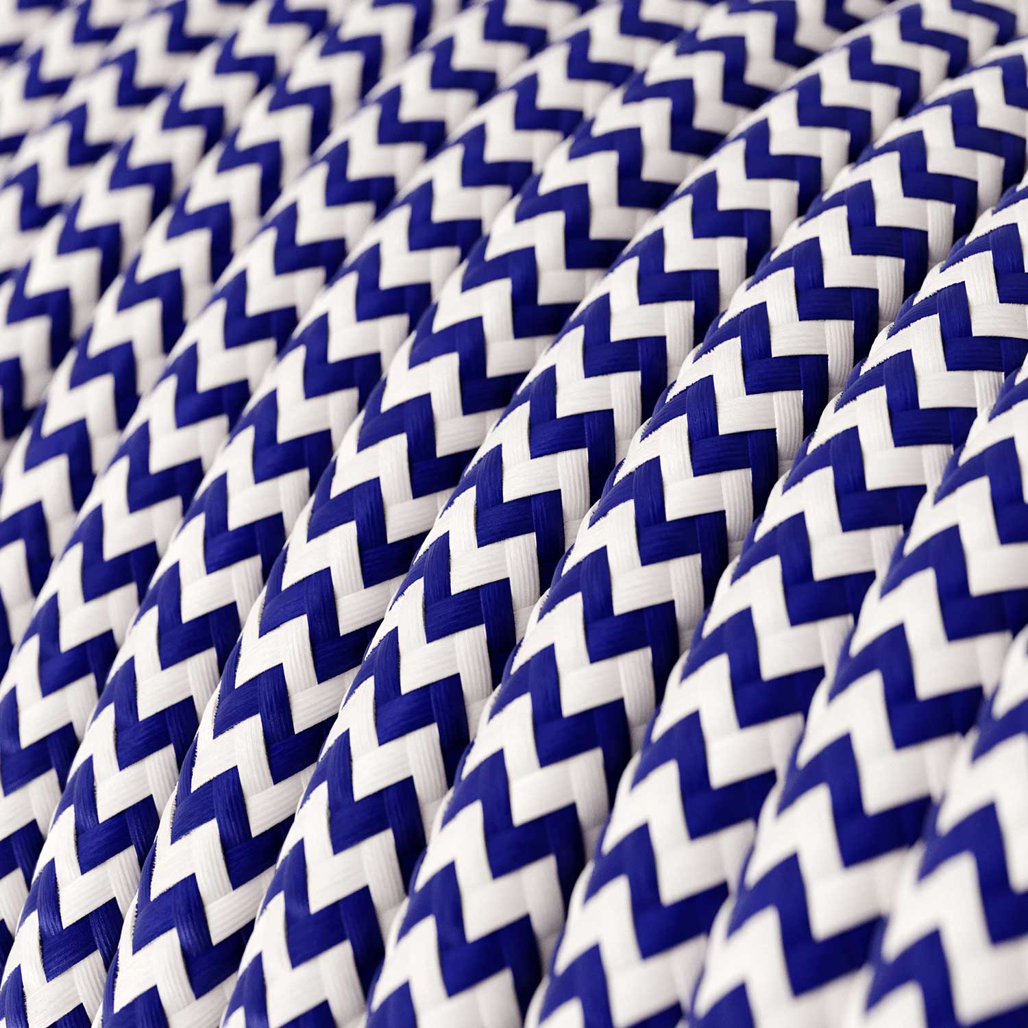 Cloth Covered Wire - Blue & White Chevron RZ12 - UL Listed