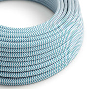 Cloth Covered Wire - Light Blue & White Chevron RZ11 - UL Listed