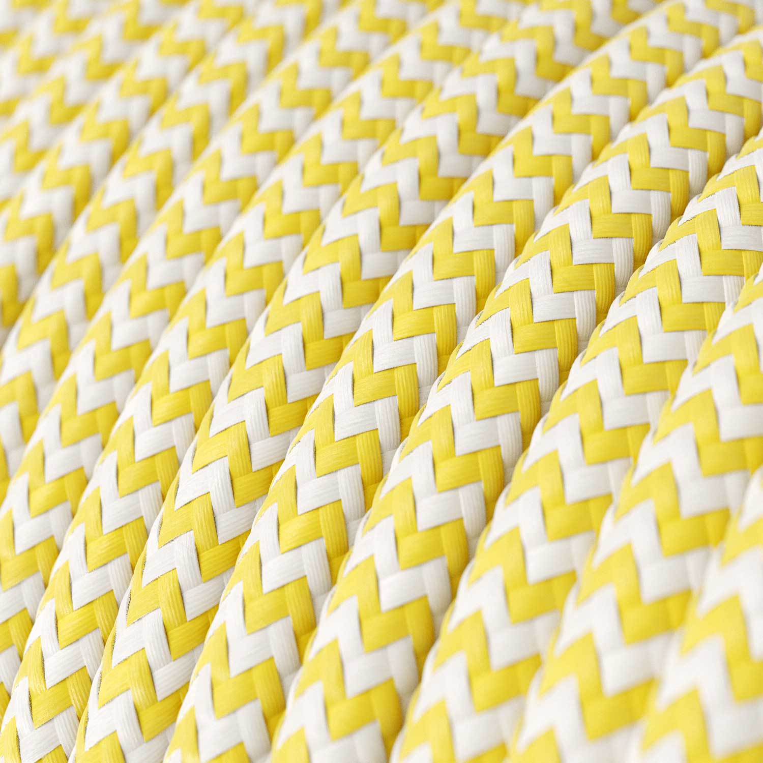 Cloth Covered Wire - Yellow & White Chevron RZ10 - UL Listed