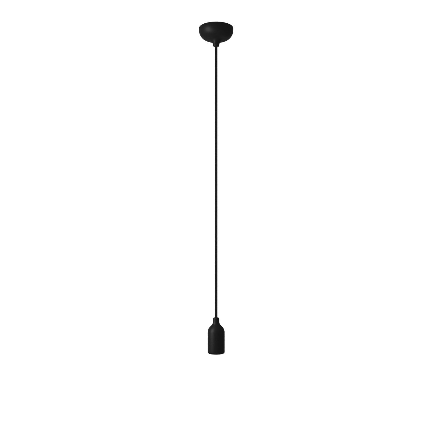 Colourful silicone suspension lamp with fabric cable - Black