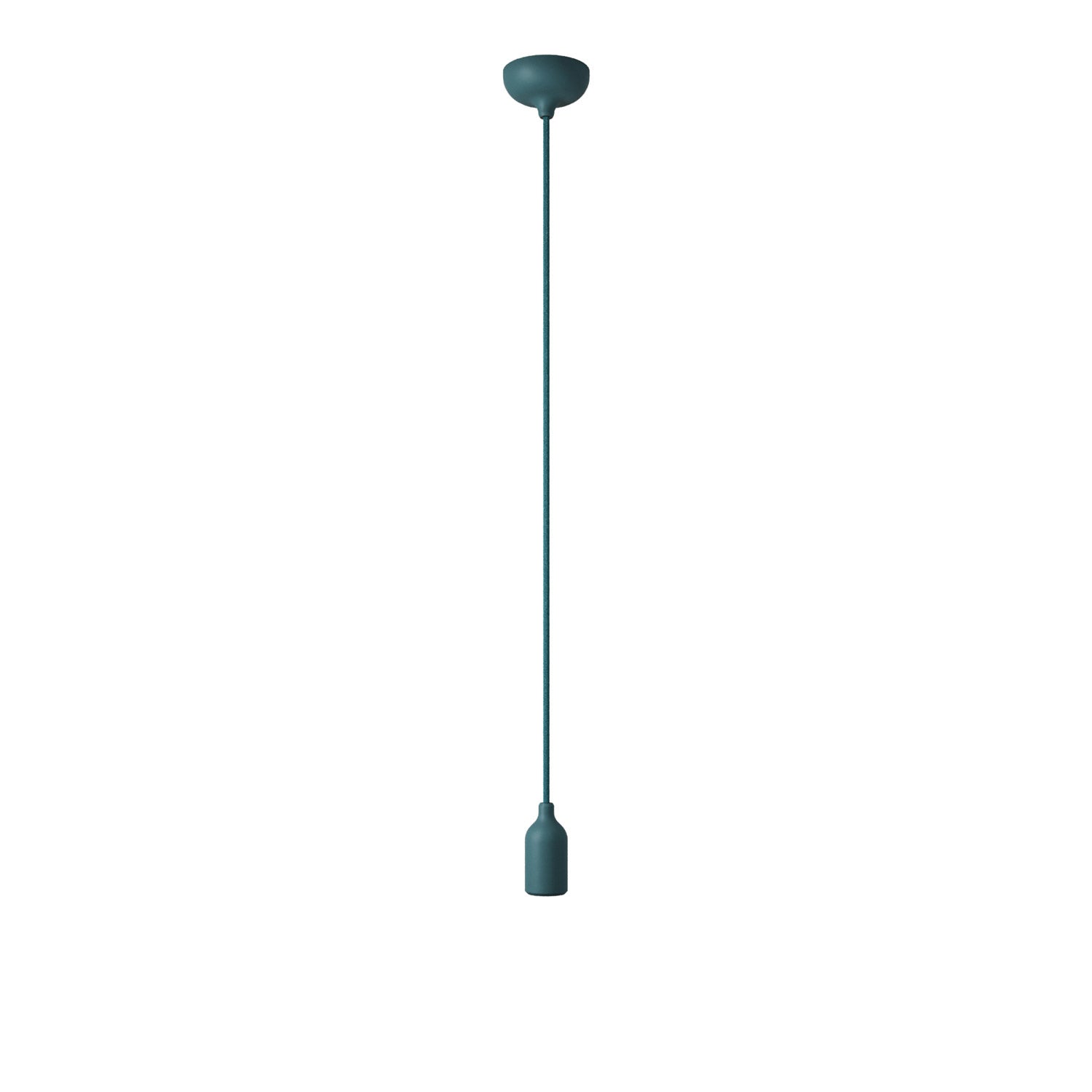 Colourful silicone suspension lamp with fabric cable - Petrol