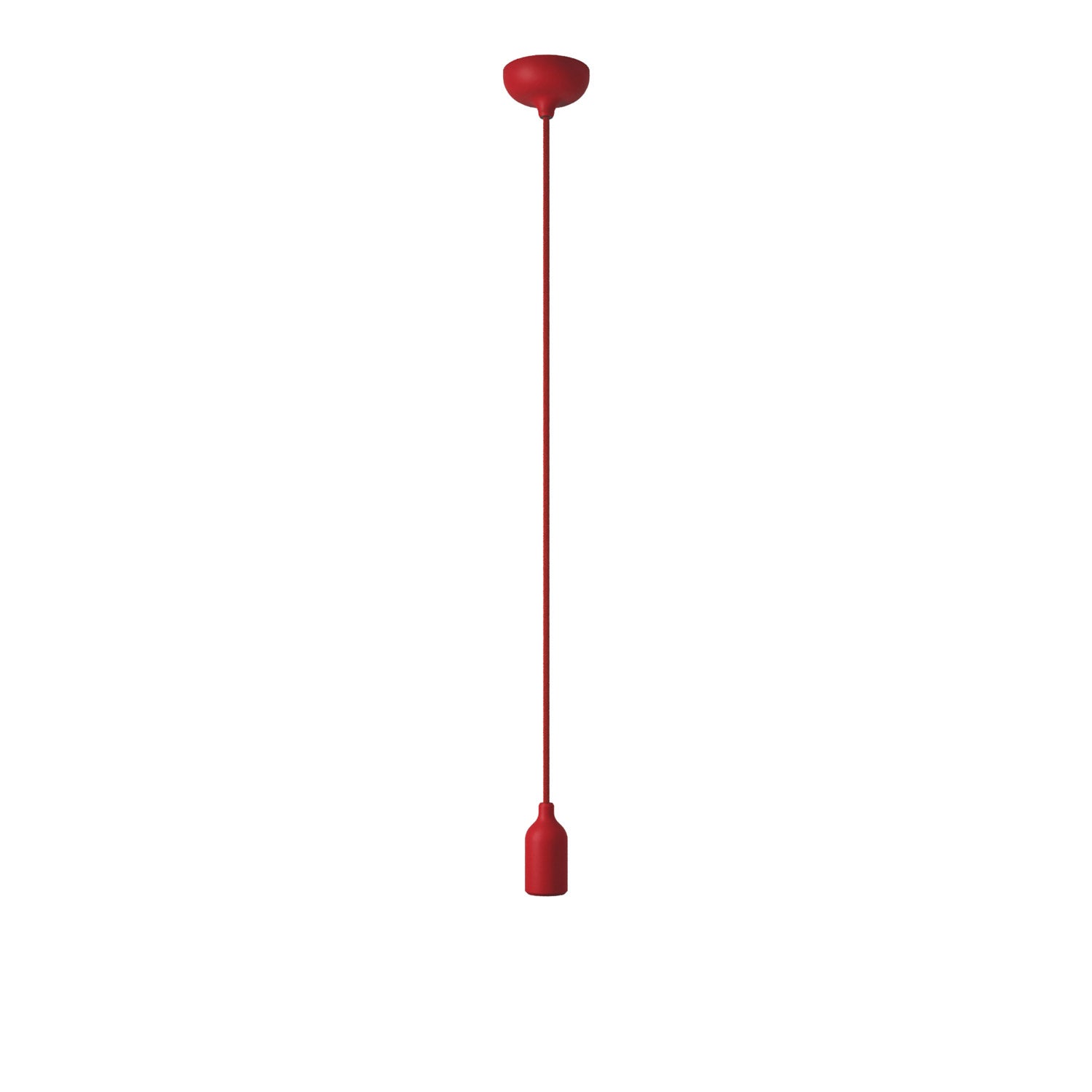 Colourful silicone suspension lamp with fabric cable - Red
