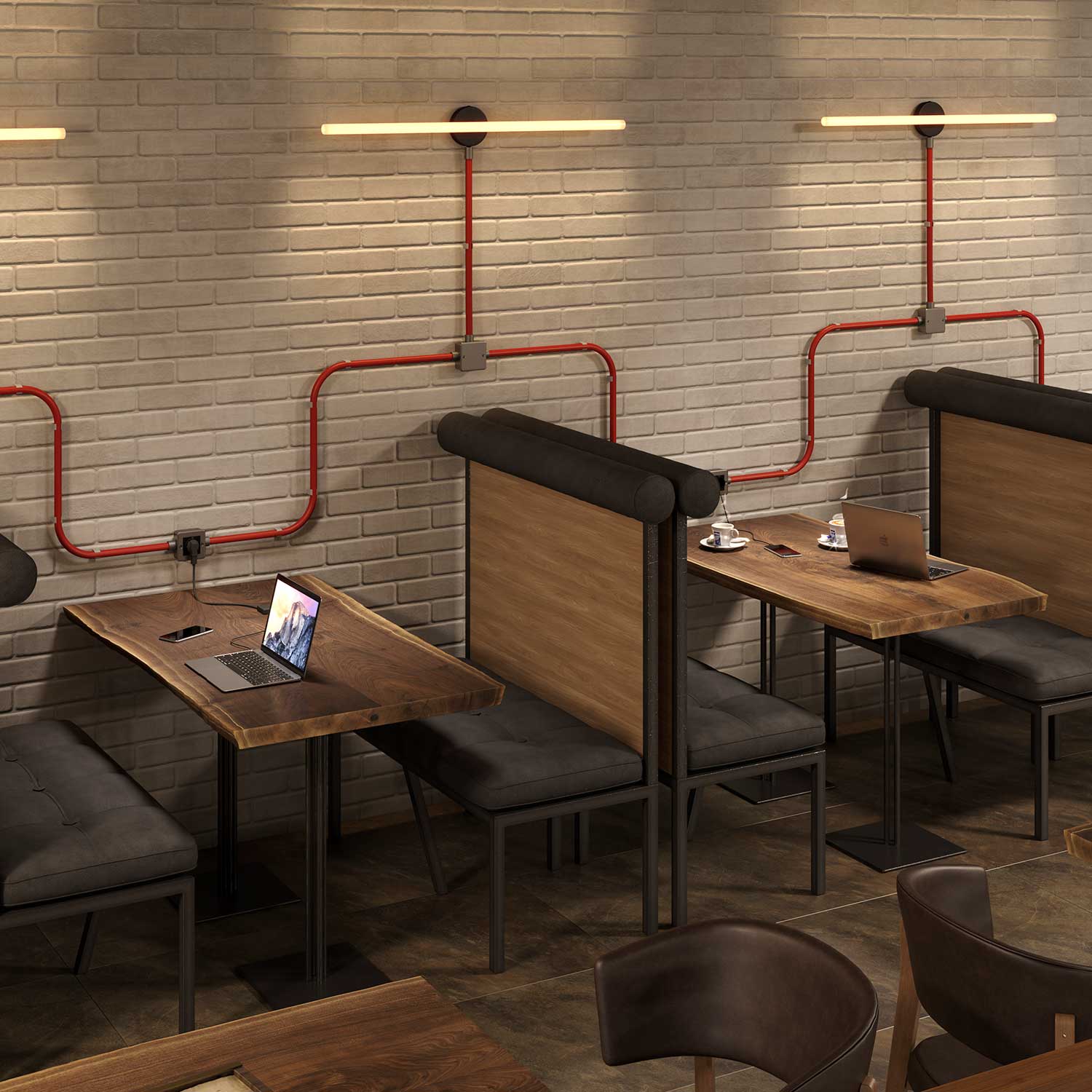 Creative-Tube flexible conduit, Red Rayon RM09 fabric covering, 20 mm diameter