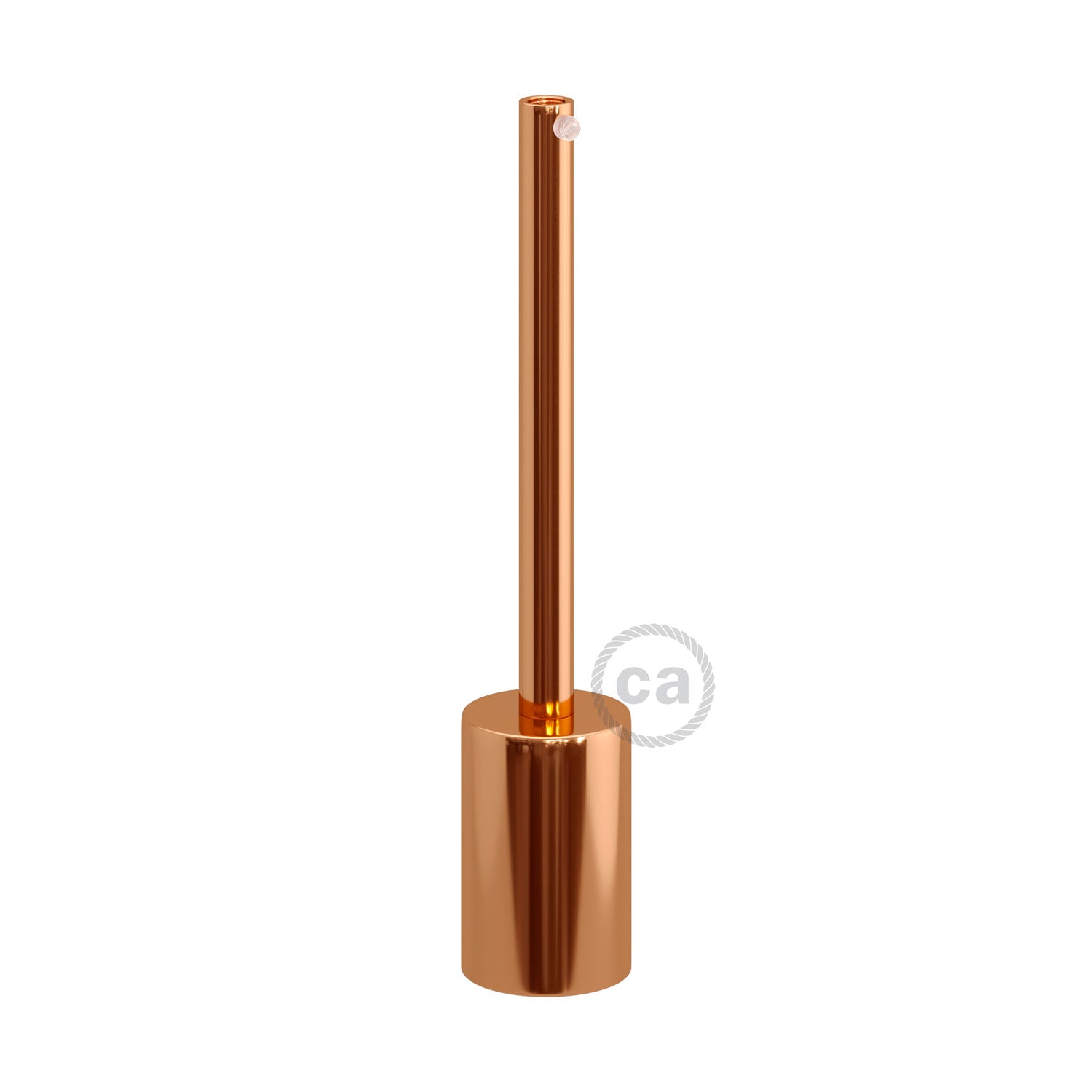 Cylindrical metal UL E26 light bulb socket kit with 15 cm cable clamp - Copper