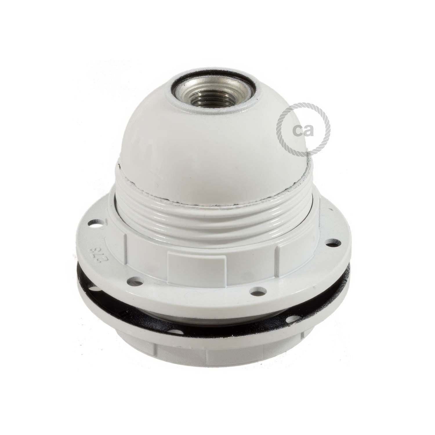 Double Ferrule Bakelite Phenolic E26 light bulb socket - White