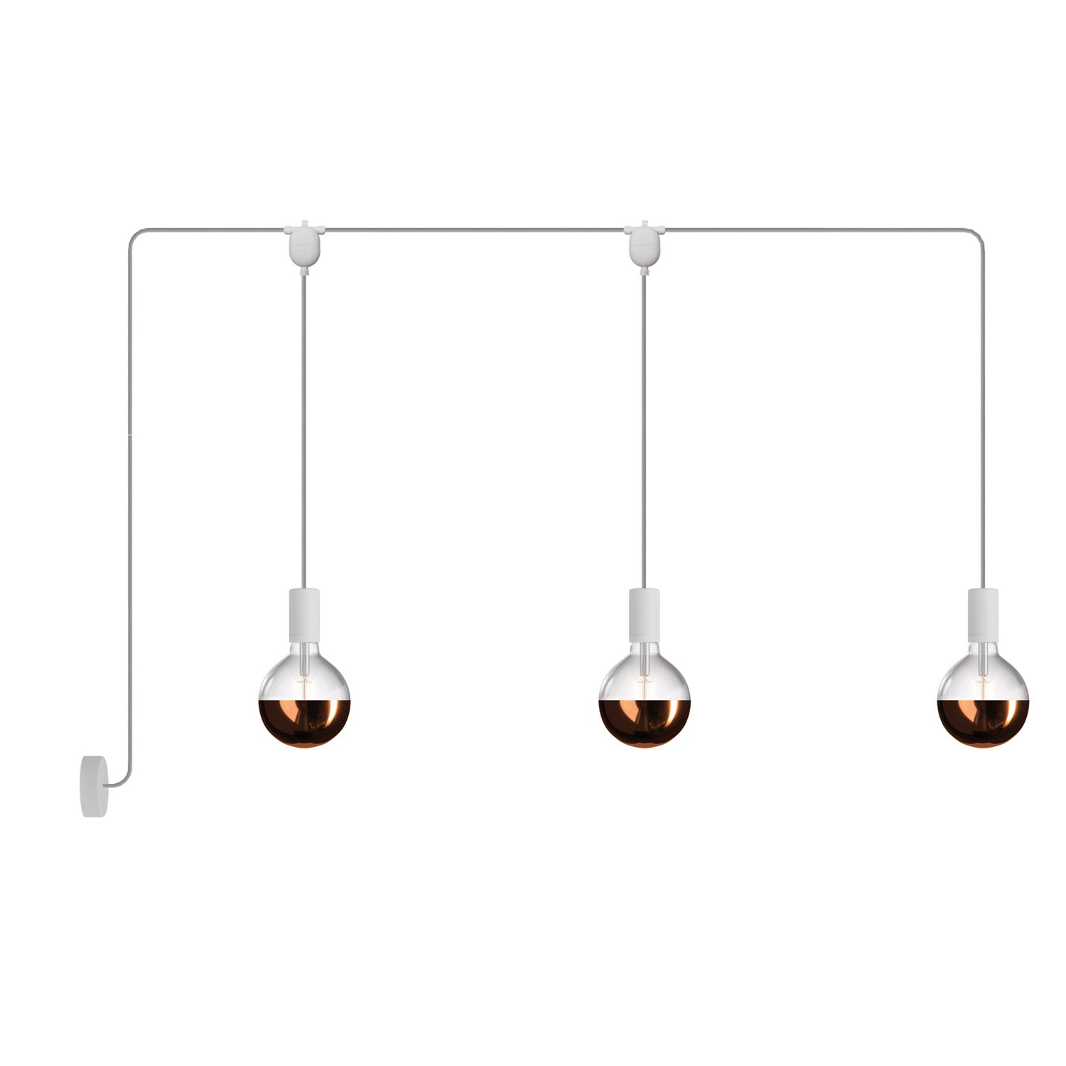 E-Snake EIVA Outdoor lamp for wet locations with 3 lights with canopy - White