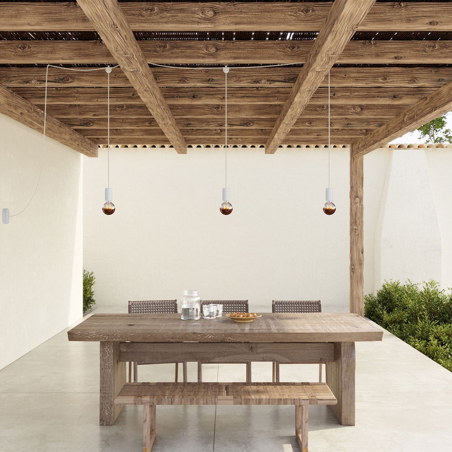 E-Snake Modulair Lampada da esterno IP65 a 3 luci con rosone - Bianco