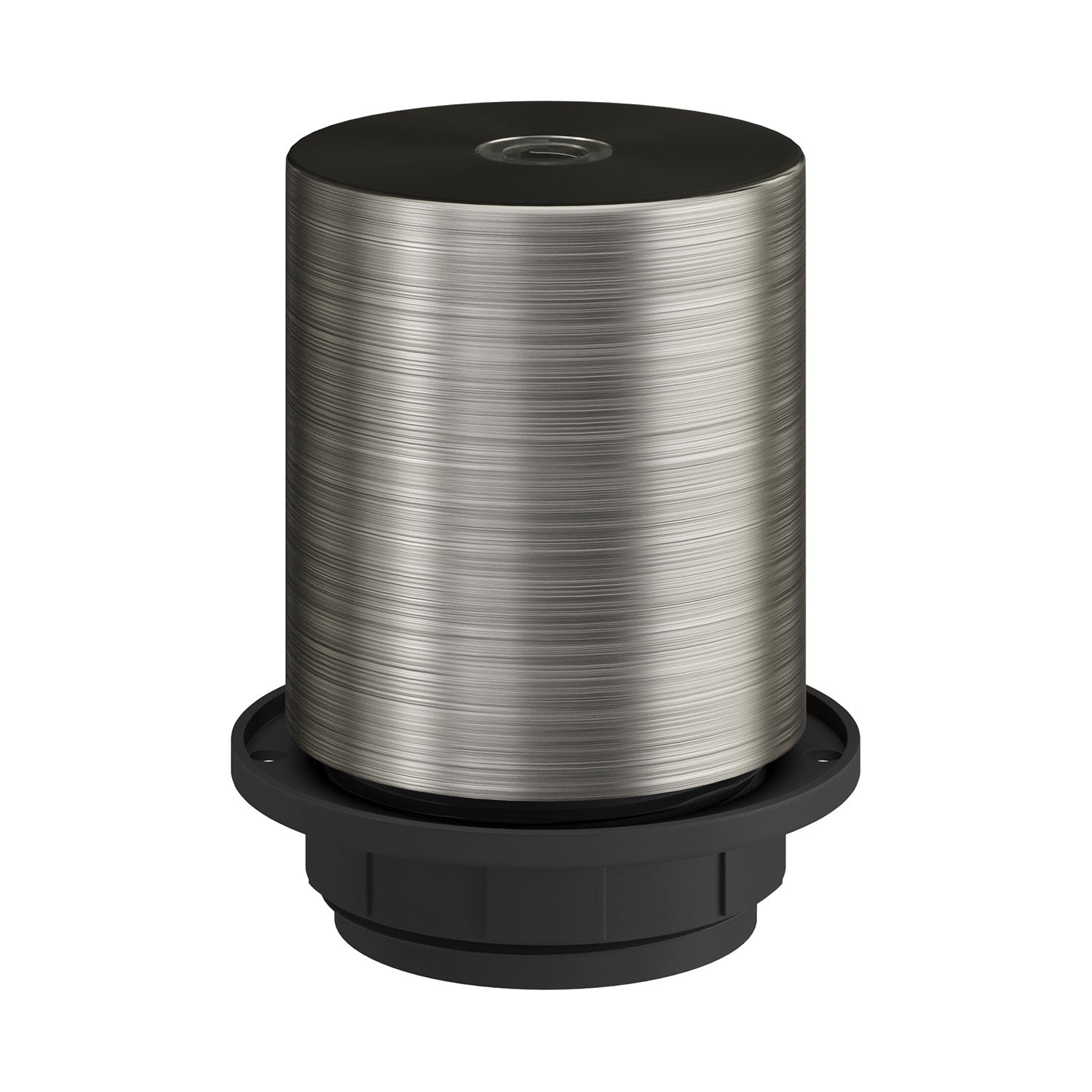 E26 semi-threaded metal socket kit with concealed cable clamp - Brushed titanium