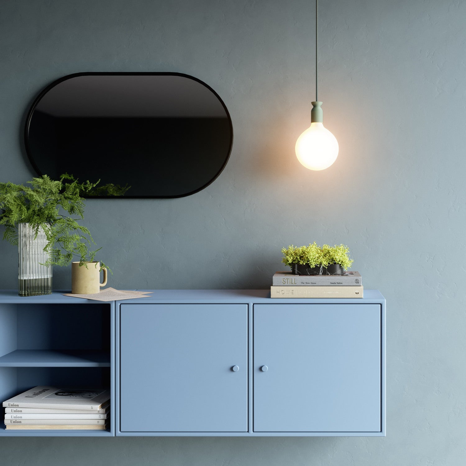 E26 socket kit in recycled plastic from 3D printing - Sage green