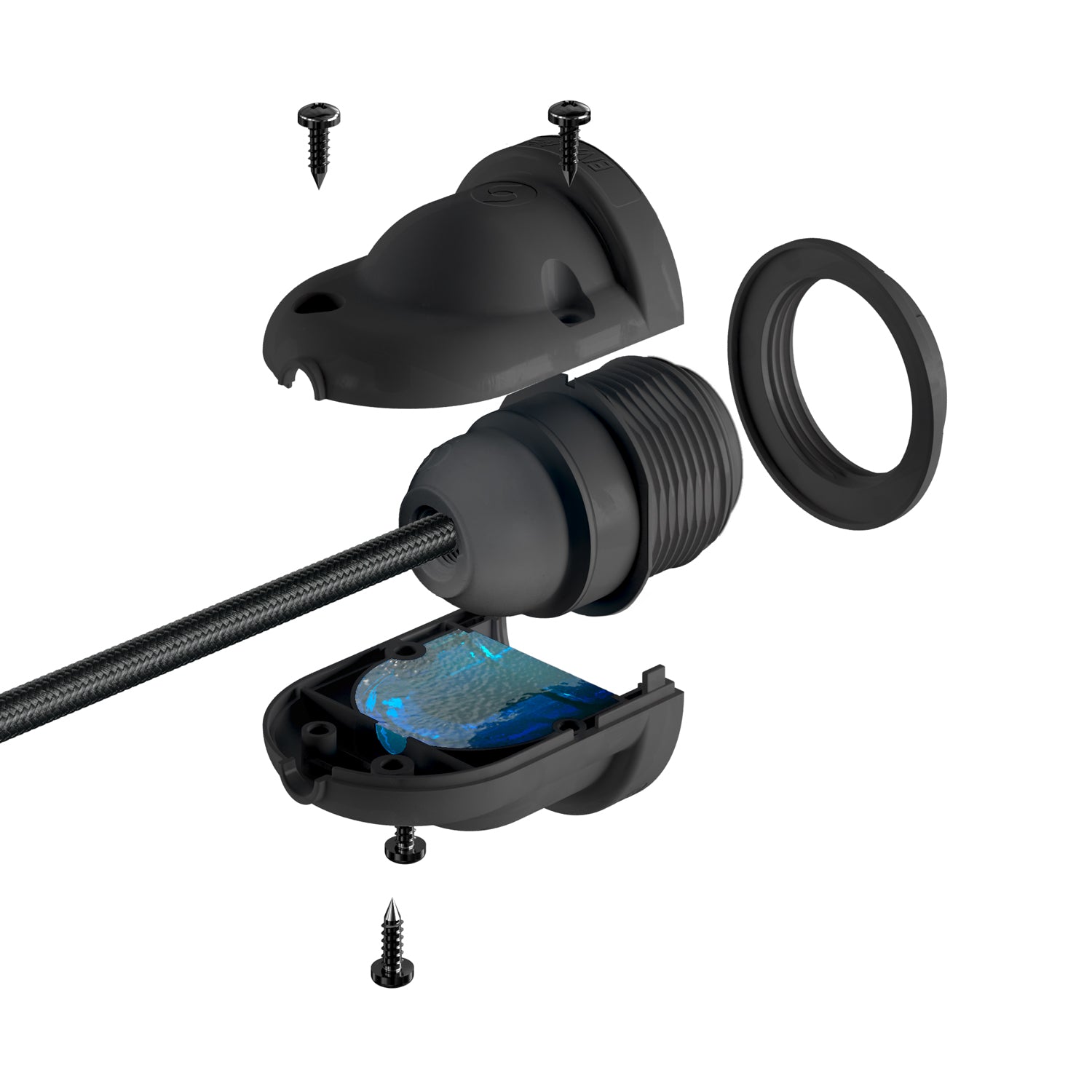 EIVA ELEGANT, kit portalampada per esterno E27 IP65 in silicone per sistema Modulair - Bianco