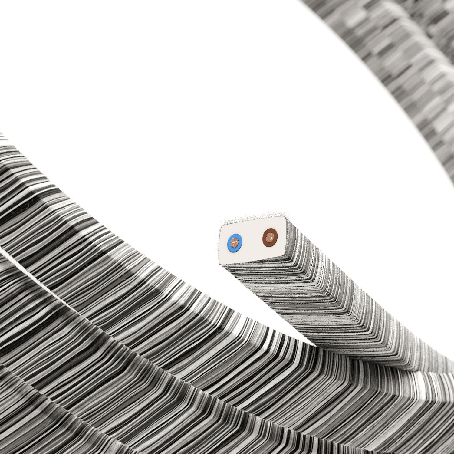 Electric Cable Color Cord for Custom String Lights, covered by Black Mélange Cotton fabric - ECC37