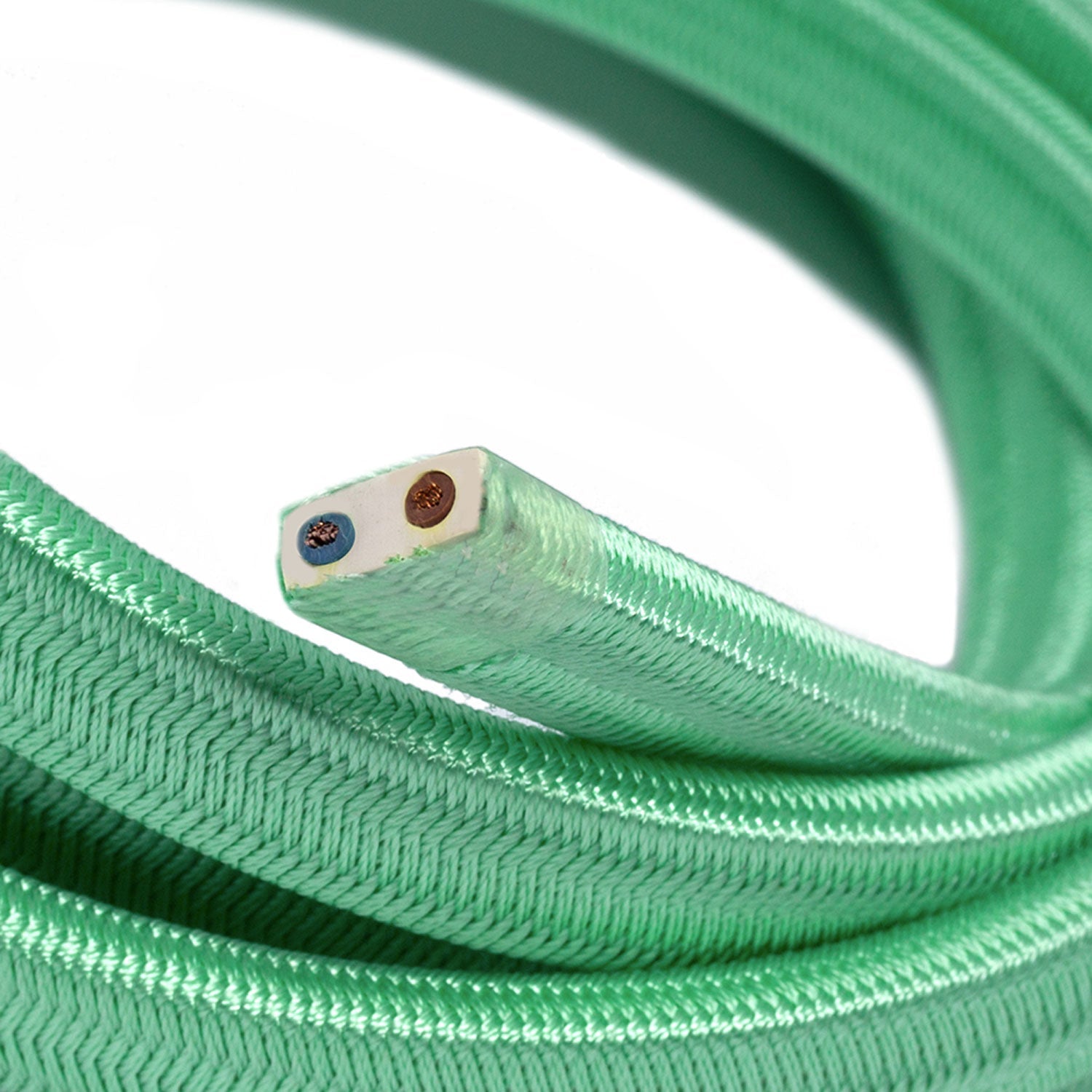 Electric Cable Color Cord for Custom String Lights, covered by Rayon fabric Opal - CH69