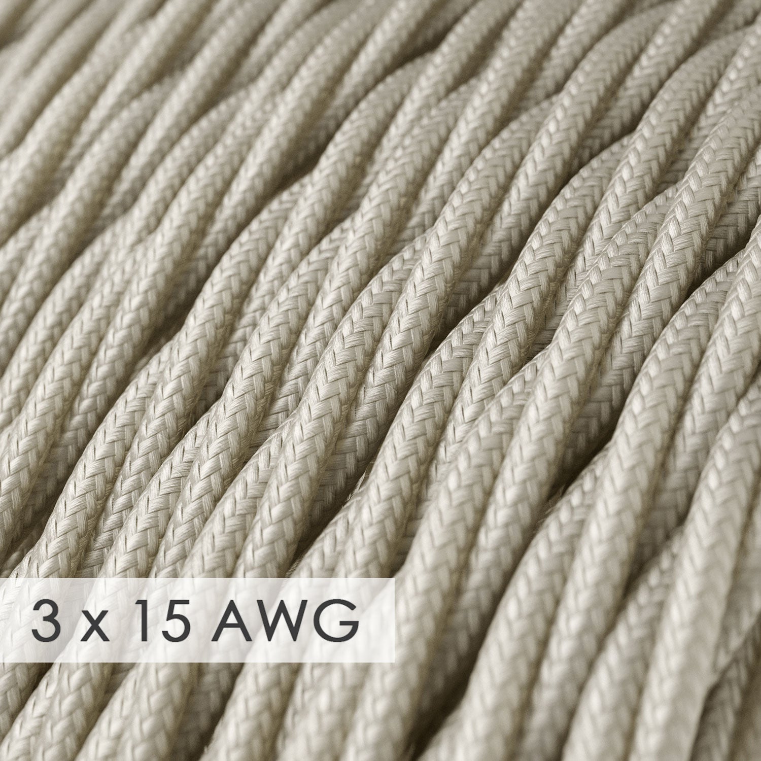 Extension Cord - Twisted Ivory Rayon TM00 - 15/3 AWG