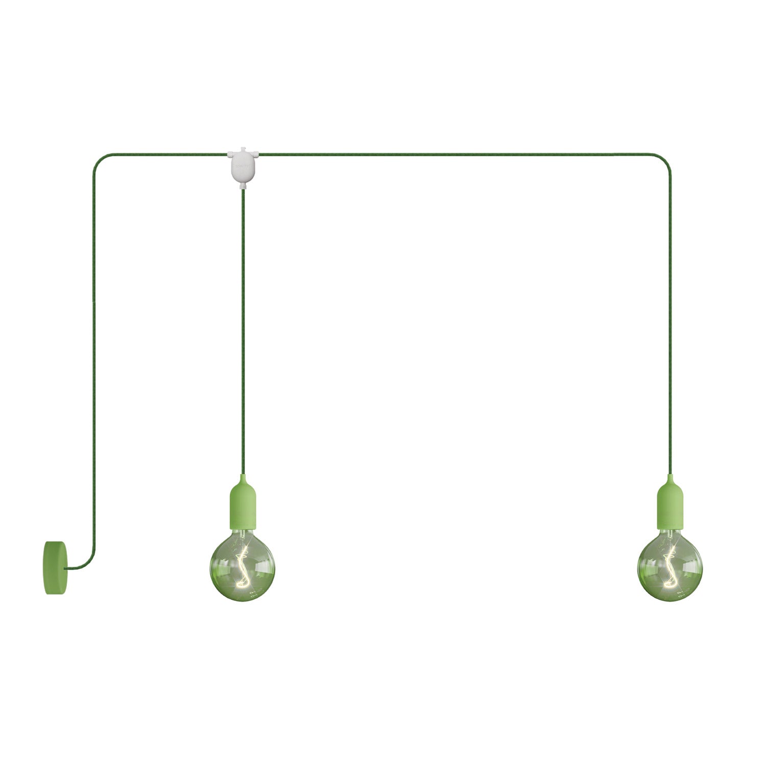 F-Snake EIVA Outdoor lamp for wet locations with 2 lights with canopy - Soft green